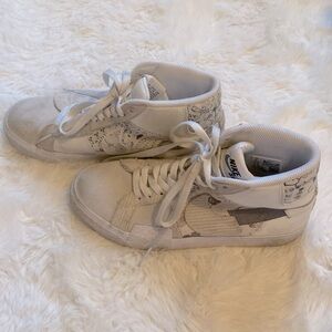 White bandanna designed nikes